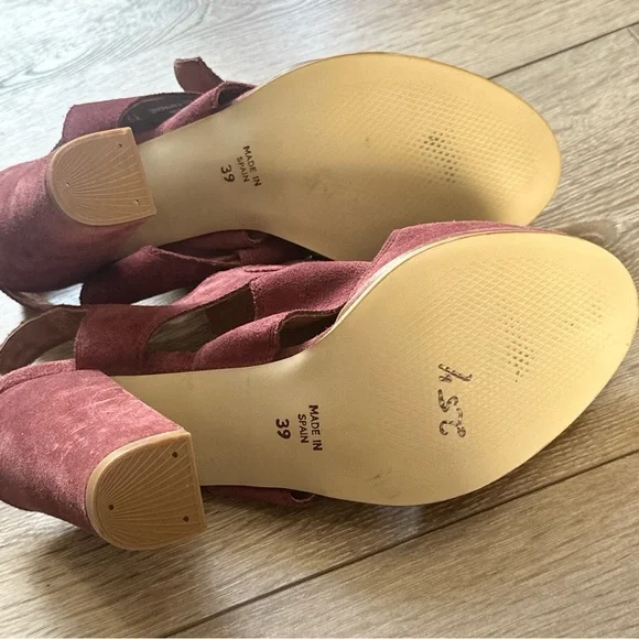 Anthropologie Schuler & Sons Philadelphia Lace Up Peep Toe Heels - Picture 8 of 11